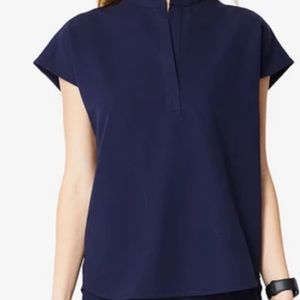 Figs mandarin navy scrub top size large